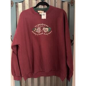 VTG My Grandkids Are Always & Forever in Heart Sweatshirt Large NWT Embroidered
